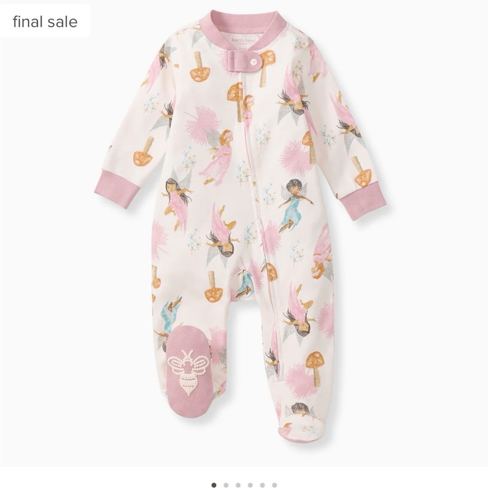 Burt's Bees Enchanted Fairy Footie in Pink and Cream